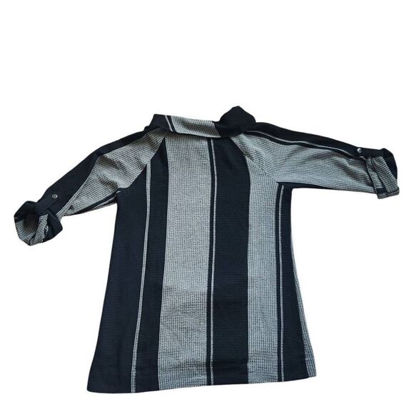 Soft Surroundings Tunic Top Womens Medium Waffle Knit Roll Tab Sleeve Cowl Neck - Picture 4 of 6